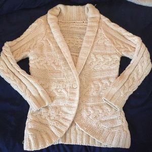 Cream Cable-knit Cardigan